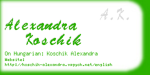 alexandra koschik business card